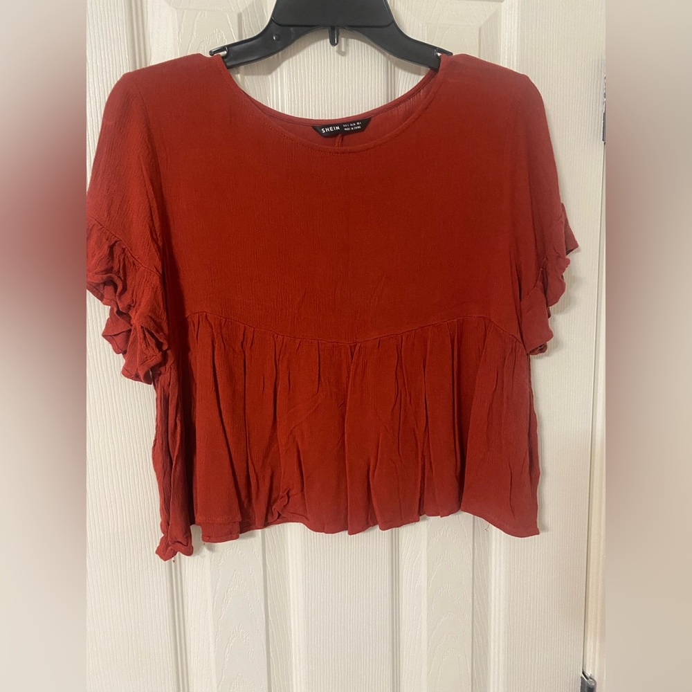 Burnt Orange cropped blouse